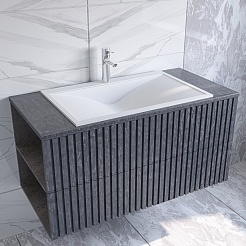 Stella Polare Мебель для ванной Дэрри 100 подвесная бетон/цемент – фотография-5